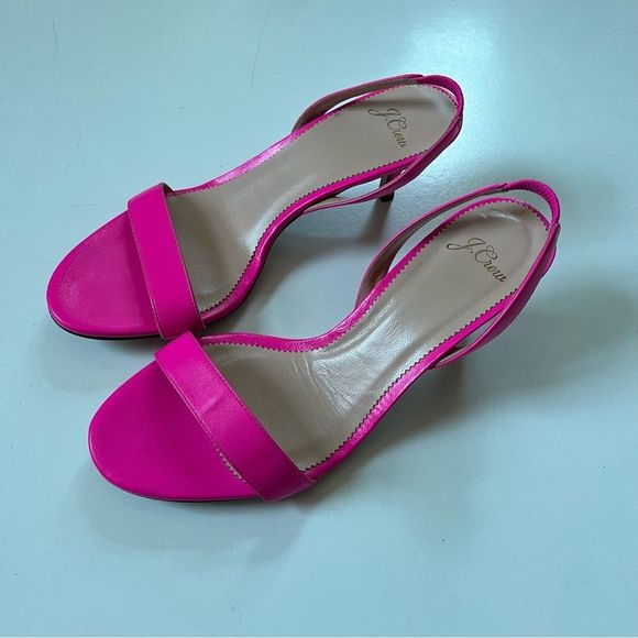 J.Crew Slingback sandals in leather neon pink - Picture 3 of 12
